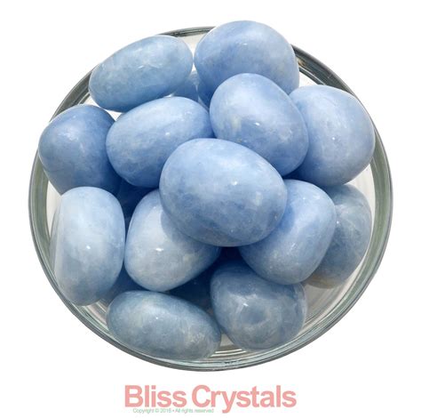 1 Jumbo Blue Calcite Tumbled Stone Crystal By Blisscrystals