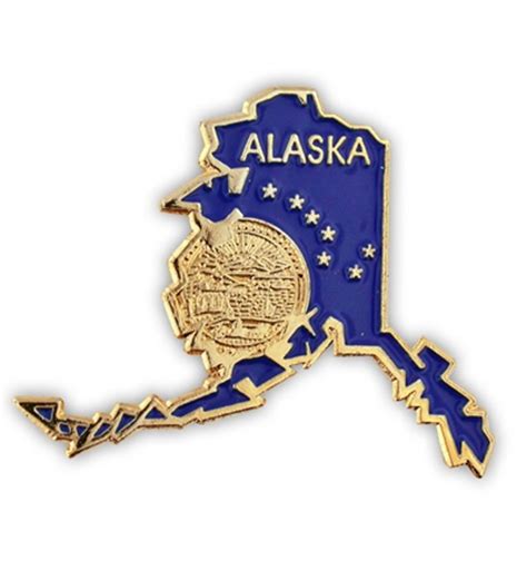 Pinmarts State Shape Of Alaska With The Alaska Flag Lapel Pin 1 14