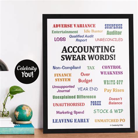 Accounting Swear Words Printable Accountant Wall Art Etsy Uk