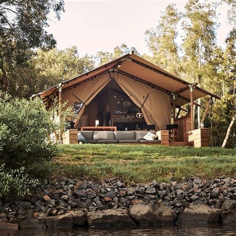 Luxury Safari Style Glamping Tents Hawks Nest Nsw Myall River Camp