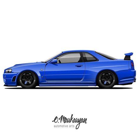 Oleg Markaryan On Instagram Nissan Skyline R34 GT R 100 Vector Art