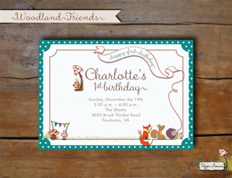 Woodland Forest Friends Invitation DIY Printables | Etsy