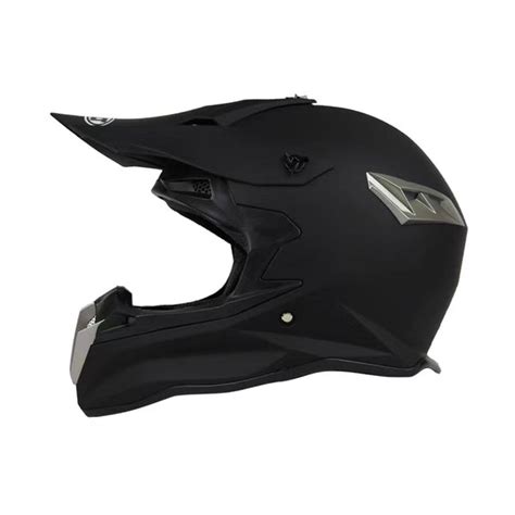 Matte Black & Silver Dirt Bike Motorcycle Helmet