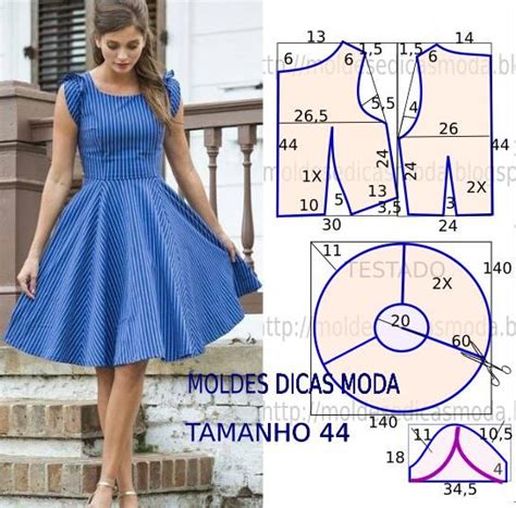 VESTIDO PANOS FÁCIL 80 Moldes Dicas Moda Molde vestido Moda