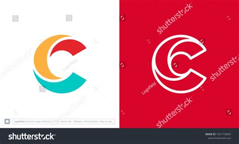 Modern Minimal Layered Letter C Logo Stock Vector (Royalty Free ...