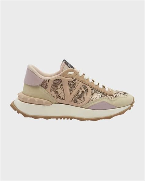 Valentino Garavani Lace Vlogo Runner Sneakers Neiman Marcus