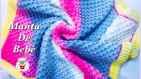 Manta Para Beb A Crochet Con Conchitas En Realce C C Y Orilla Como