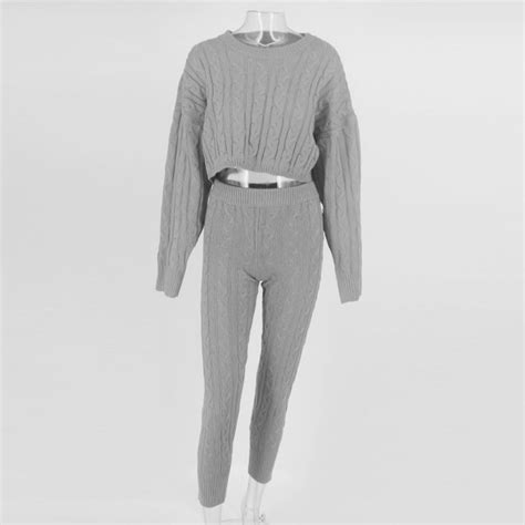 Women Two Piece Set Sweater And Trousers Tracksuits Autumn And Winter