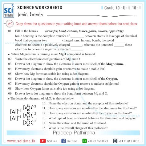 UNIT 10 Lesson I Chemical Bonds SciTime Tution Hub