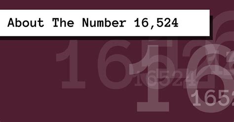 About The Number 16,524