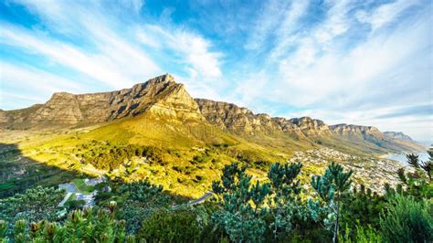 View of Cape Town, Table Mountain and the Twelve Apostles Stock Image ...