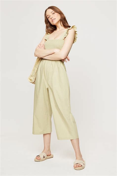 Khaki Shirred Jumpsuit Dorothy Perkins Uk