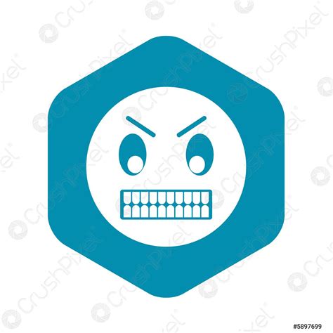 Angry Emoticon Icon Simple Style Stock Vector Crushpixel