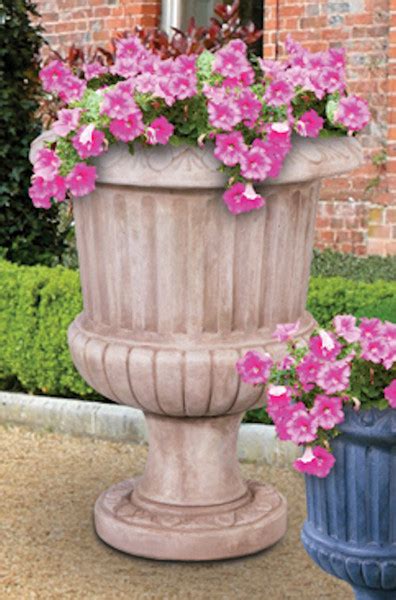 Fluted Urn Large Cast Stone 33 High