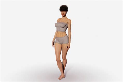 Fit Brunette Woman Rigged 3D Model Rigged CGTrader