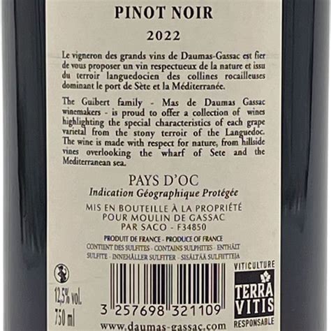 Moulin De Gassac Pinot Noir Vin Rouge Du Languedoc