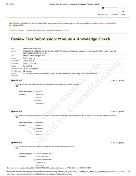 Review Test Submission Module Knowledge Check Browsegrades