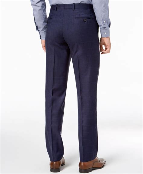 Lauren Ralph Lauren Mens Classic Fit Ultraflex Stretch Blue Check Suit Pants Macys