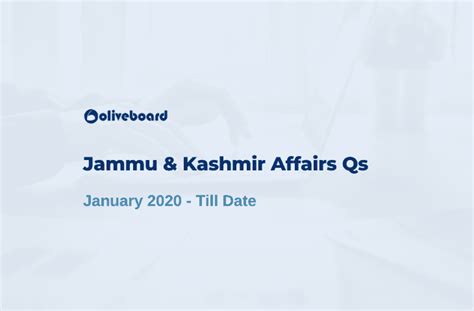 Jammu And Kashmir Current Affairs Questions Jan Till Date Free Pdf