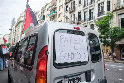 Buenos Aires Argentina Febrero 2024 Protesta Solidaridad Con Palestina Contra — Foto Editorial