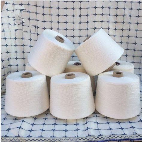 Customized 100 Spun Polyester Fiber Dyed Optical White Virgin Yarn