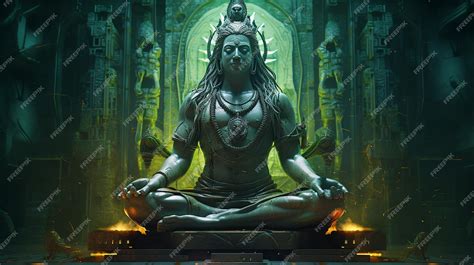 Premium AI Image | Monumental Adiyogi Shiva Divine Expression
