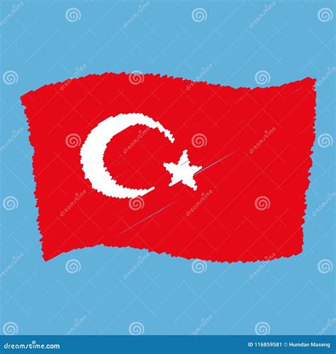 Turkey National Flag Al Bayrak Stock Vector Illustration Of