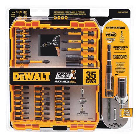 Dewalt Screwdriver Bit Set 14 In Hex Shank Size 465t65dwa2ngft35ir