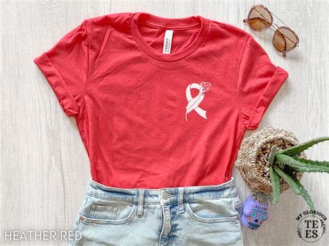 Lung Cancer Shirt White Ribbon Cancer T Shirt Lung Cancer Etsy