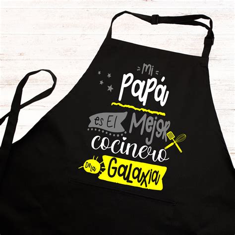 Delantal personalizado Nuestro papá es el mejor cocinero de la galaxia