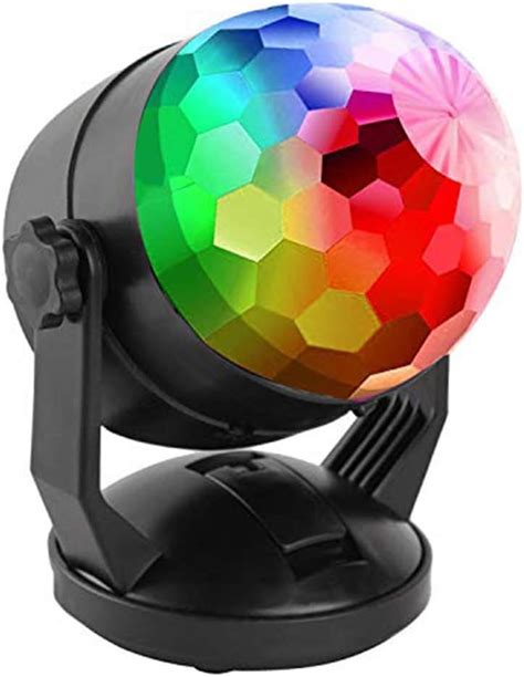 ENUOLI 7 Color RGB Sound Activated Magic Ball Strobe Lights Battery USB