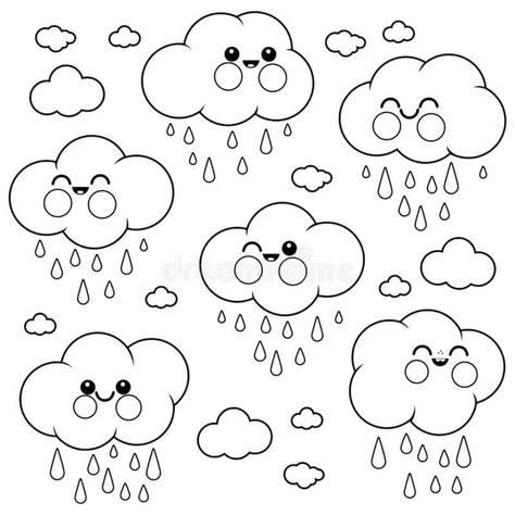 Dibujos De Ni Os Peque Os Bajo La Lluvia Para Colorear Para Colorear