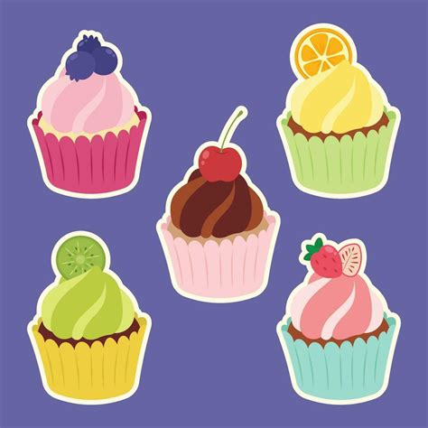 Cute Cupcake Designs Decoration Fruit 35951450 Vector Art At Vecteezy