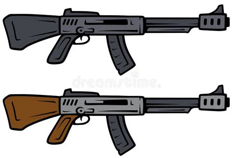 Icônes D arme De Vecteur D armes Automatiques De Bande Dessinée