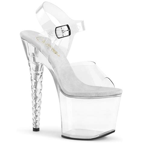 Chaussure Pole Dance Transparente Avec Talon Licorne Et Plateforme Plexi