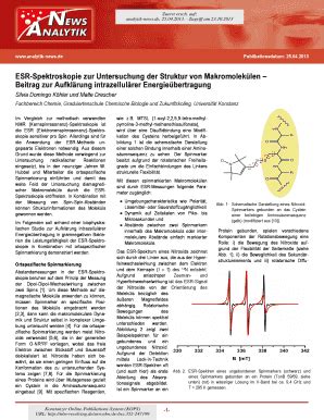 Ausfüllbar Online ESR Spektroskopie zur Untersuchung der Struktur von