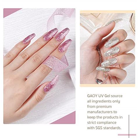 Gaoy Glitter Ruby Gel Nail Polish Set Of 6 Colors Including Sparkly