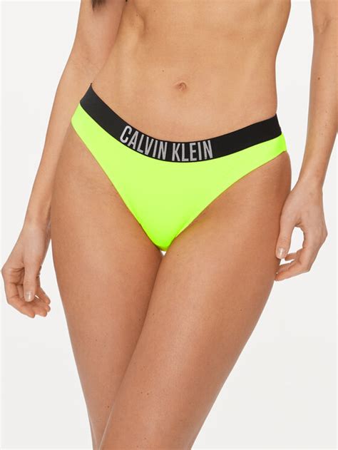 Calvin Klein Swimwear Dół od bikini KW0KW02509 Zielony Modivo pl