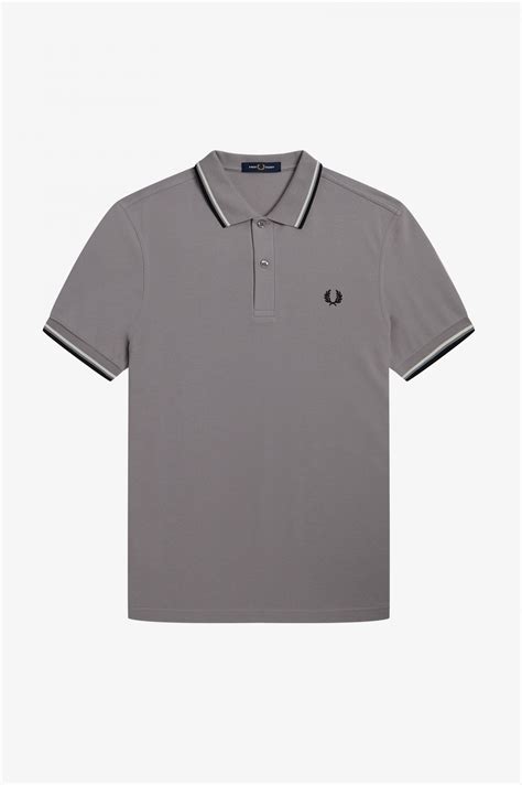 M3600 Concrete Snow White Black The Fred Perry Shirt Mens