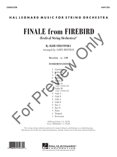 Finale from Firebird by Igor Stravinsky/arr. Jami | J.W. Pepper Sheet Music