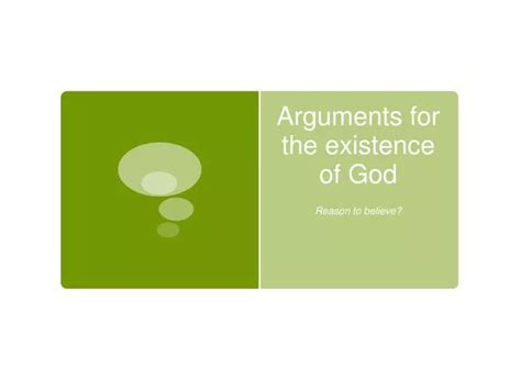 Ppt Arguments For The Existence Of God Powerpoint Presentation Free