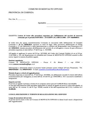 Compilabile Online Comune Montaltouffugo Cs LETTERA DI INVITO PROCEDURA