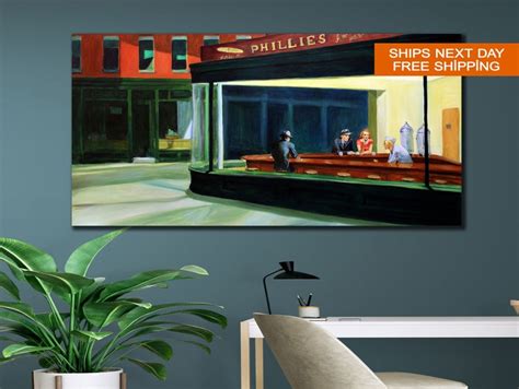 Edward Hopper Nighthawks Print Art Masterpiece Modern Art Etsy