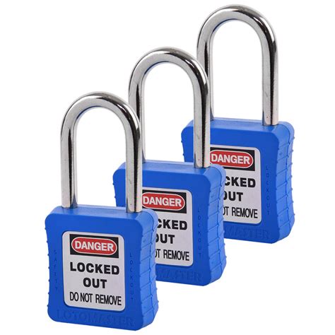 Safety Lockout Padlocks 3 Keyed Alike 38mm Blue LOTOMASTER