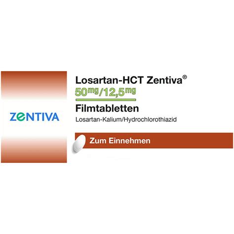 Losartan HCT Zentiva 50 Mg 12 5 Mg 98 St Mit Dem E Rezept Kaufen