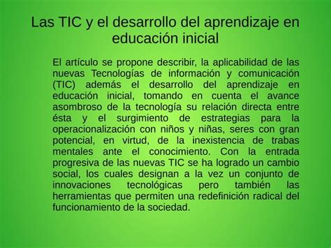 Las Tics En Educacion Inicial Ppt Descarga Gratuita