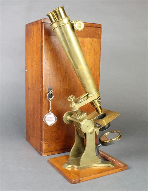 Lot 226 Barker Of 244 High Holborn A 19th Century Brass Binocular Microscope Complete With