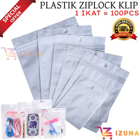 Izuna Plastik Ziplock Putih Susu Isi Pcs Plastik Clip Klip