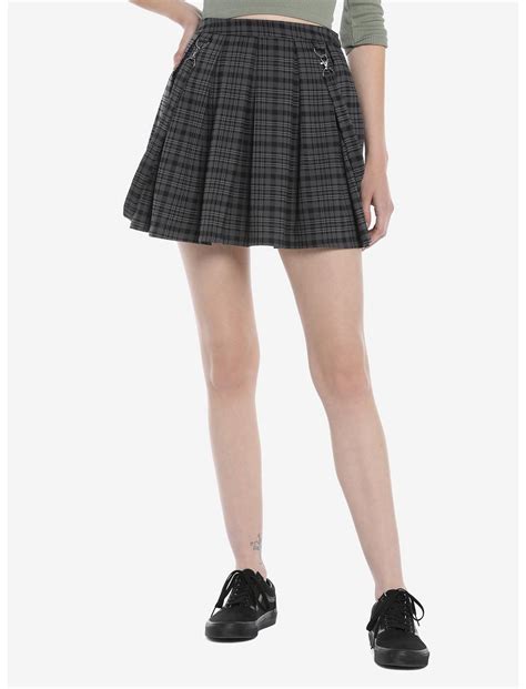 Black And Grey Plaid Suspender Skirt Hot Topic