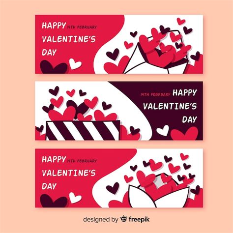 Free Vector Hand Drawn Valentine S Day Banners